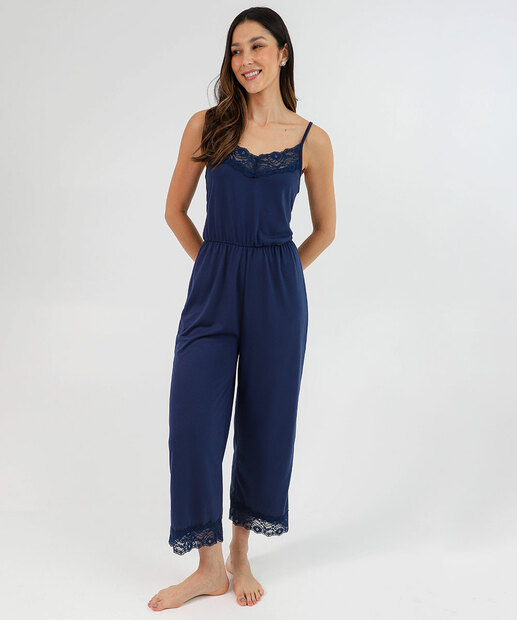 Image_Pijama Feminino Macacão Renda Alças Finas Marisa Azul