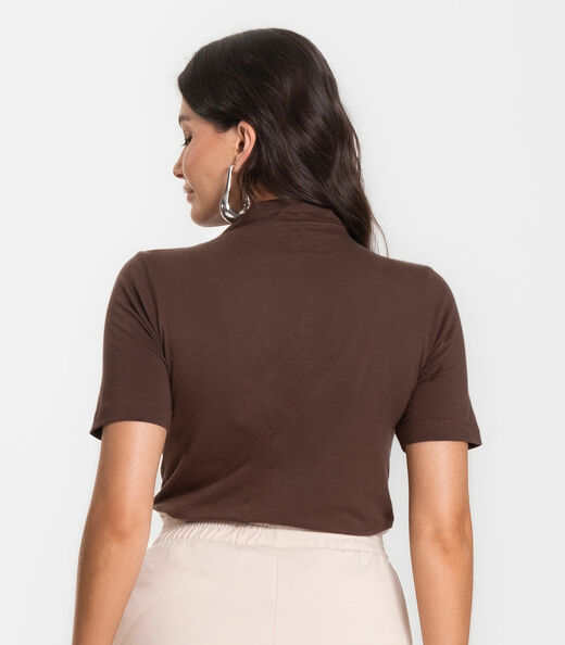 Blusa Feminina Cotton Leve Infinita Cor Marrom