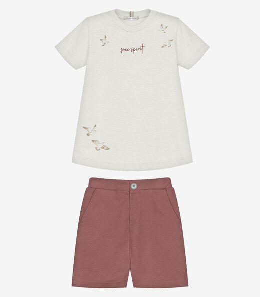 Image_Conjunto Infantil Camiseta Com Bermuda Trick Nick Bege