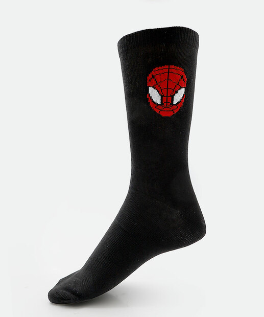 Meia Masculina Cano Longo Homem Aranha Marvel Preto