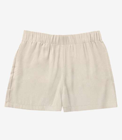 Shorts Tecido Favo Plus Size Secret Glam Bege