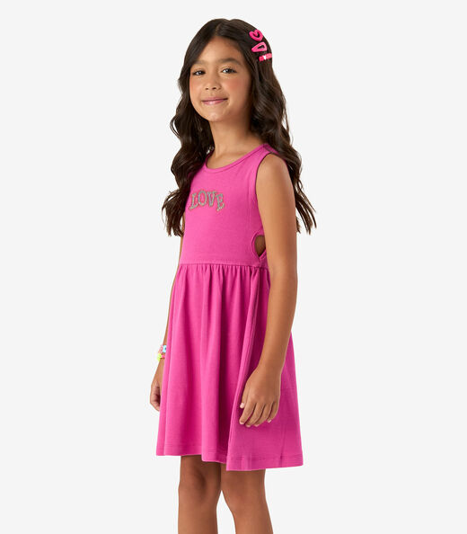 Vestido em Ribana 2x1 Rovi Kids Rosa