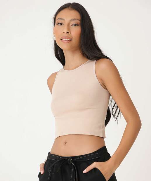 Blusa Cropped Feminina Canelada Marisa