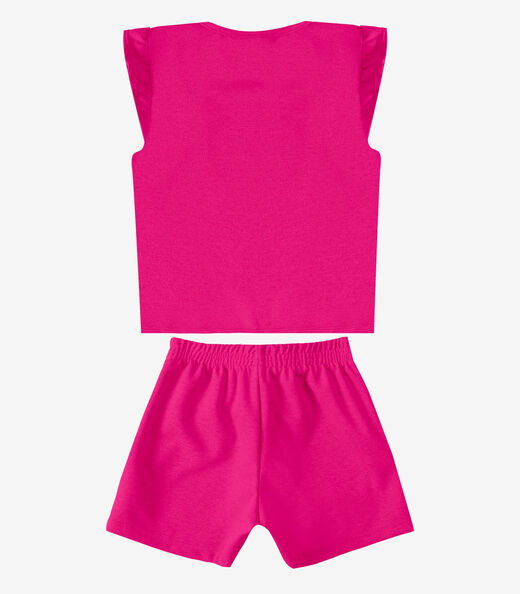 Conjunto Feminino Infantil Blusa E Short Select Rosa