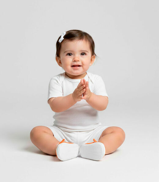 Kit Body Bebê Curto Canelado 2 Peças Select Branco