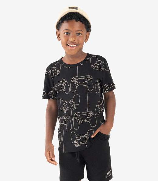 Image_Camiseta Infantil Meia Malha Rovi Kids Preto