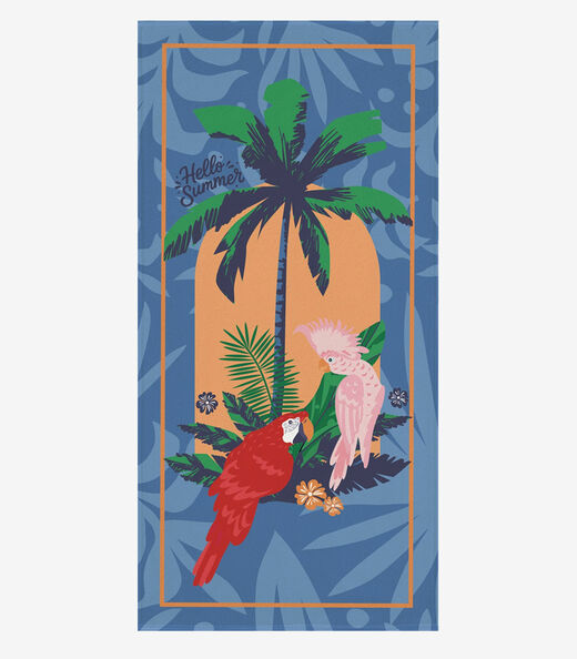 Image_Toalha De Praia Aveludada Estampada Lepper Azul