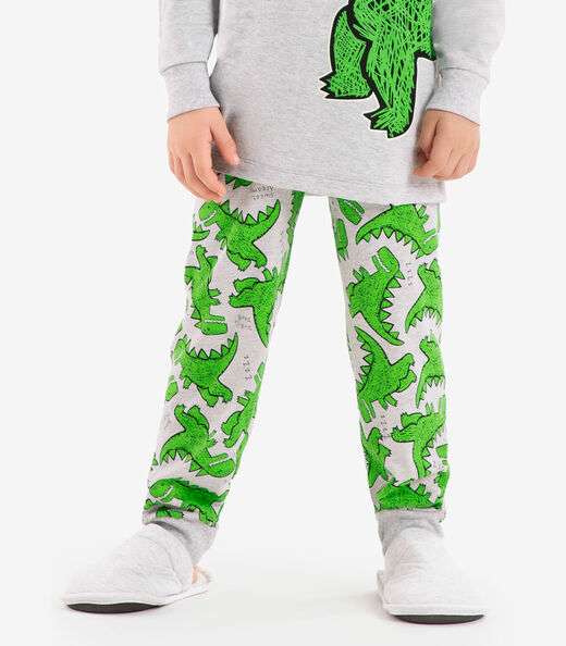 Pijama meia malha Rovi Kids Cinza