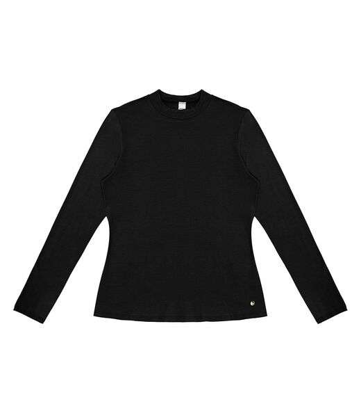Blusa Feminina Manga Longa Gola Alta Rovitex Preto
