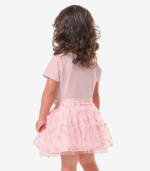 Conjunto Feminino Blusa Com Saia Trick Nick Rosa