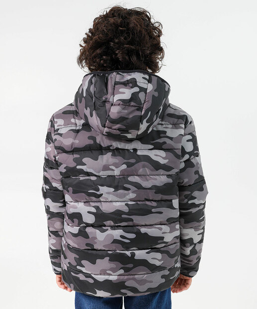Jaqueta Infantil Puffer Camuflada Marisa Tam 4 a 10