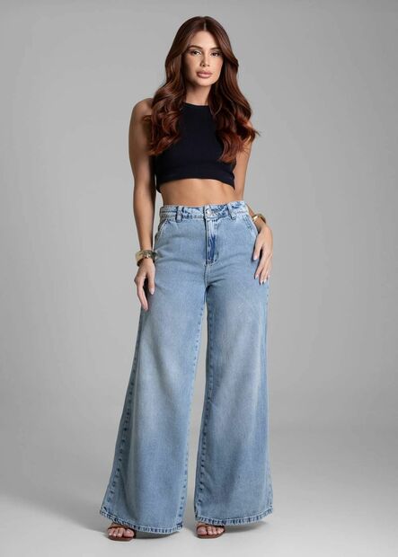 Calça Jeans Sawary Super Wide Leg - 281828