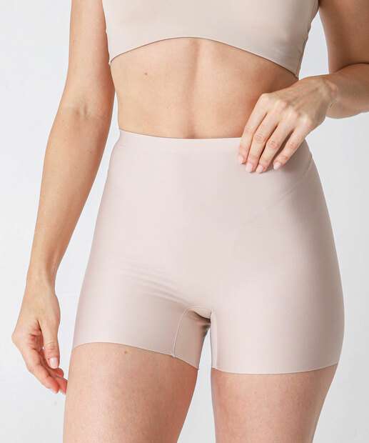 Bermuda Modeladora Cós Alto Sem Costura DelRio Bege