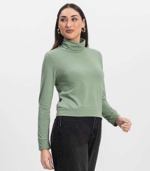 Blusão Gola Alta Infinita Cor Feminino Verde