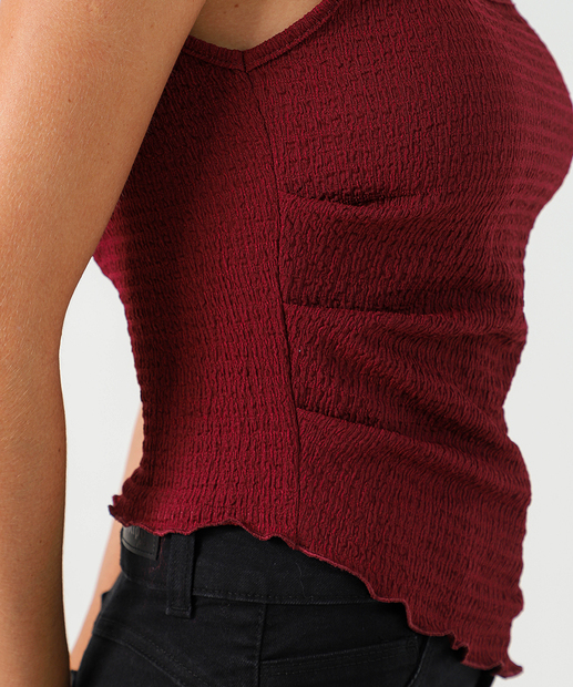 Regata Feminina Texturizada Marisa Vinho