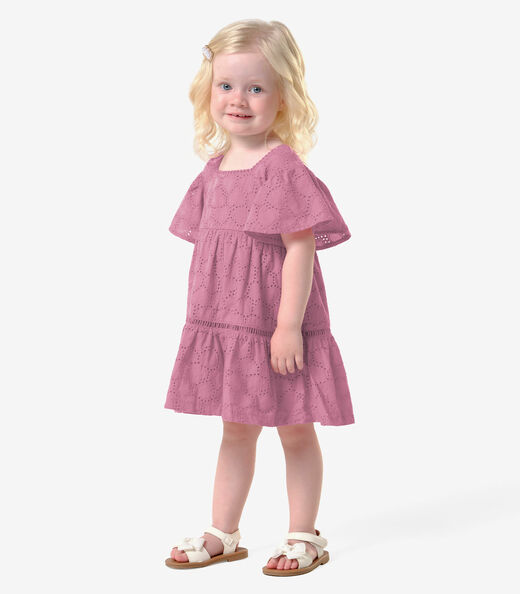Vestido Infantil Menina Laise Coração Trick Nick Rosa