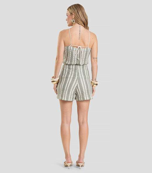 Shorts Feminino Crochet Com Forro E Zíper Dianna Verde