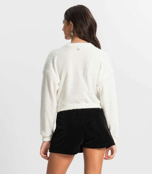 Blusão Juvenil Feminino Em Tricot Minty Bege