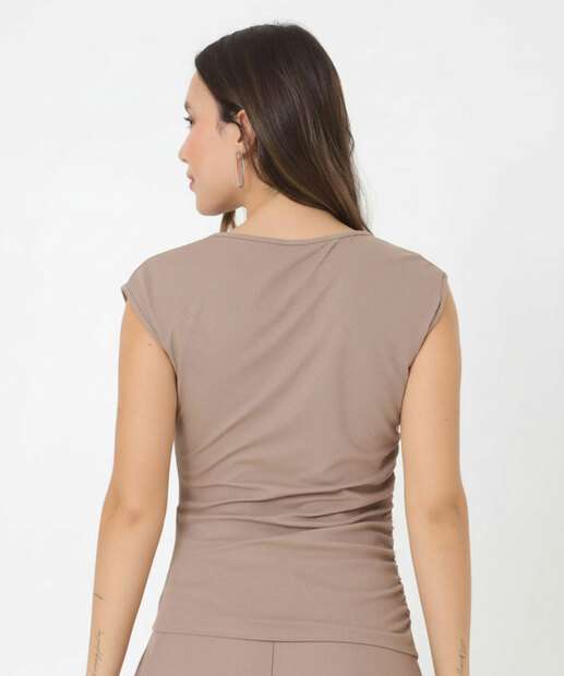 Blusa Regata Feminina Barra Assimétrica Marisa