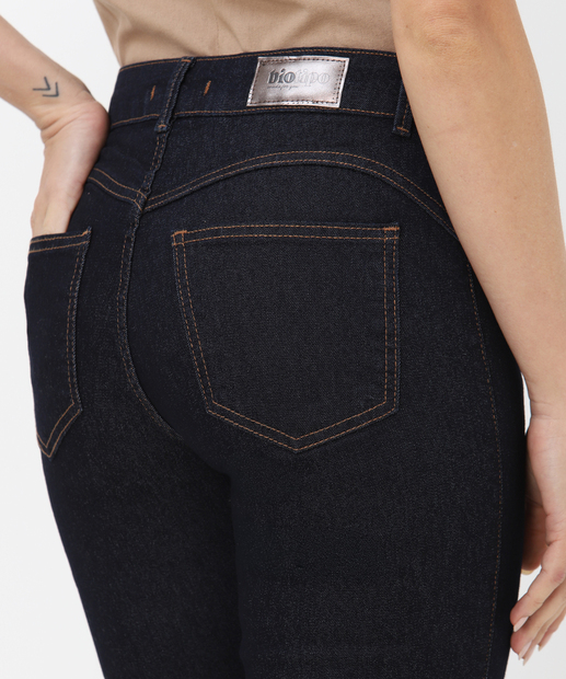 Calça Jeans Flare Feminina Bolsos Biotipo Azul