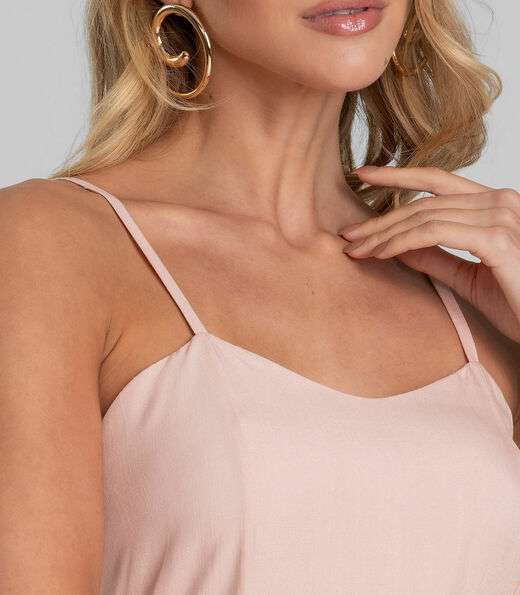 Vestido Longo Feminino De Alça Em Viscose Dianna Marrom