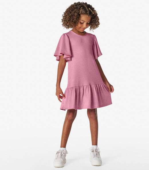 Vestido Infantil em Malha Star Shine Trick Nick Rosa