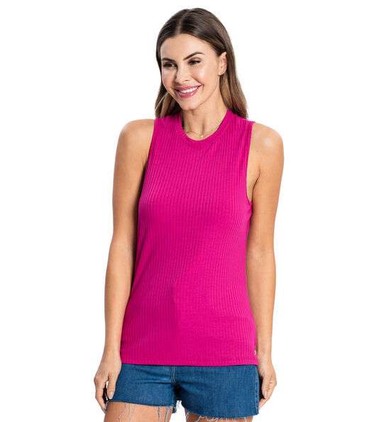 Regata Feminina Ribana Canelada Rovitex Rosa