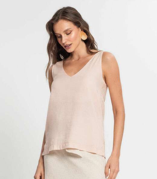Regata Feminina Com Decote V Endless Rosa