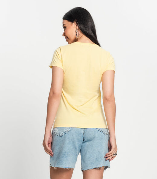 Blusa Feminina Meia Malha 30 Básica KO Amarelo