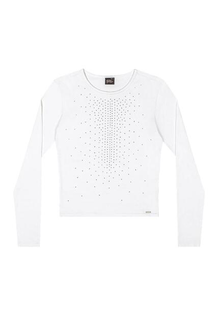 Blusa Juvenil Manga Longa em Cotton Gloss