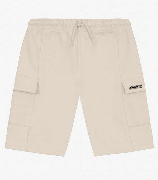 Bermuda Juvenil Masculino em Moletom Sarjado Minty Bege