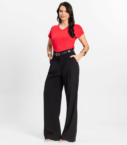 Blusa Feminina Viscotorcion Rovitex Vermelho