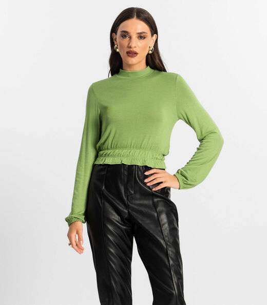 Image_Blusa Feminina Tricot Manga Longa Endless Verde