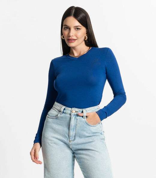 Image_Blusa Manga Longa Decote V Básica Select Azul