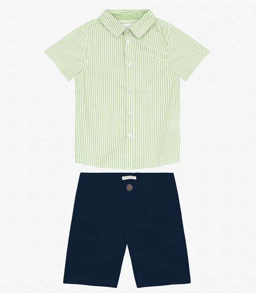 Conjunto Infantil Camisa com Bermuda Trick Nick Verde