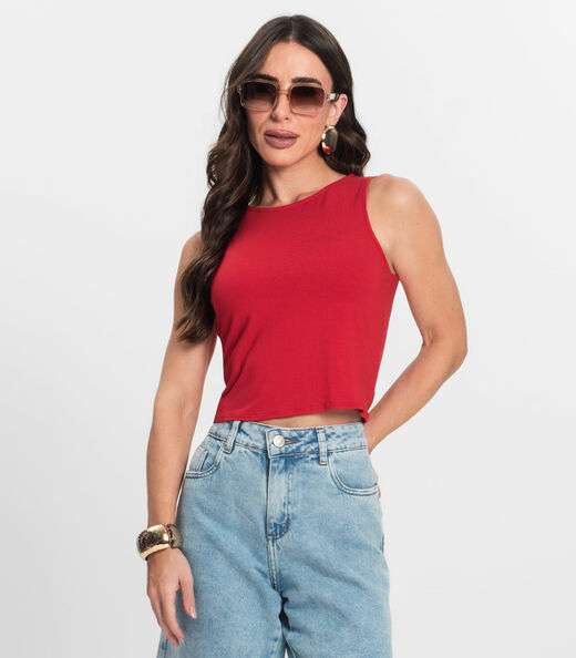 Regata De Viscotorcion Básica Feminina Endless Vermelho