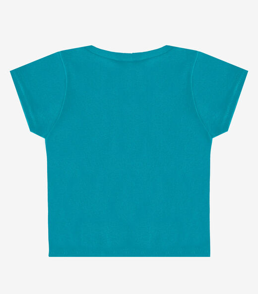 Blusa Básica Infantil Manga Curta Lisa Soletex Verde