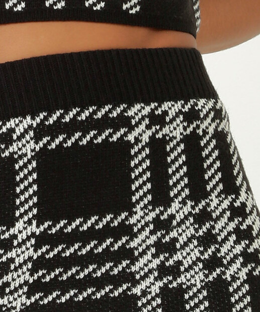 Saia Feminina Tricô Pied Poule Marisa 