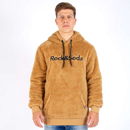 Blusão Moletom Rock e Soda Masculino Bolso Canguru Capuz Teddy