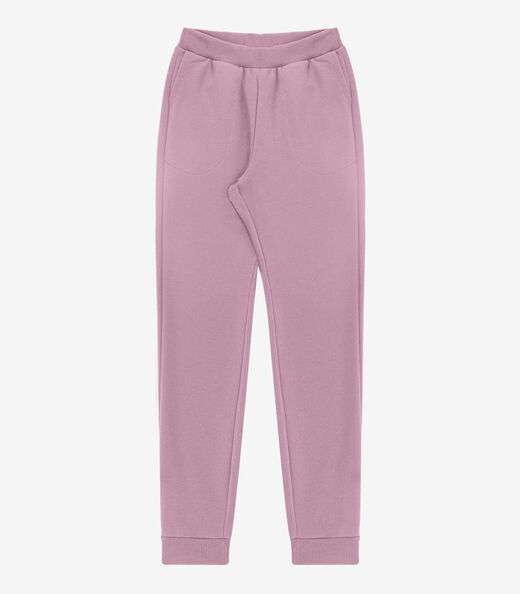Calça Feminina em Moletom Peluciado Rovitex Rosa
