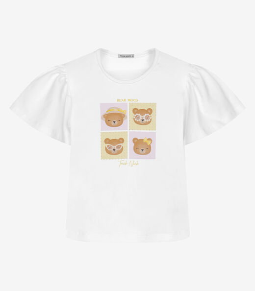 Conjunto Infantil Blusa Com Shorts Trick Nick Branco