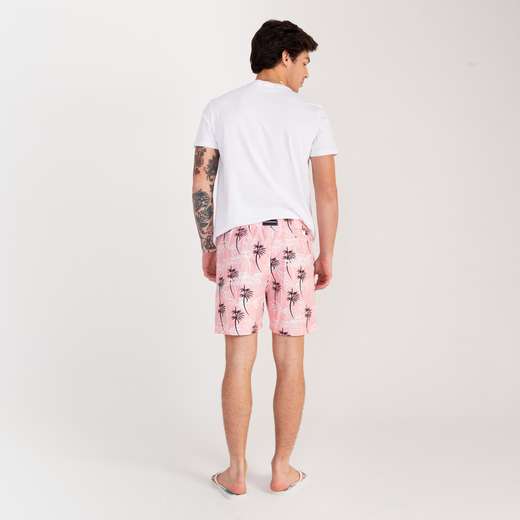 Bermuda Estampada Rock e Soda Masculina Elástico Praia Verão