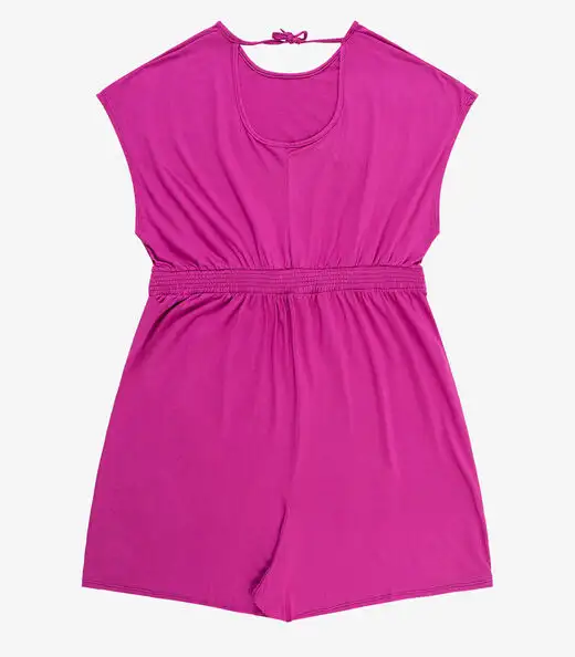 Macaquinho Feminino Malha Visco Infinita Cor Rosa