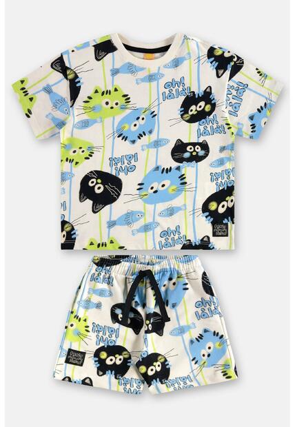 Conjunto Menino Camiseta e Short Três e Já