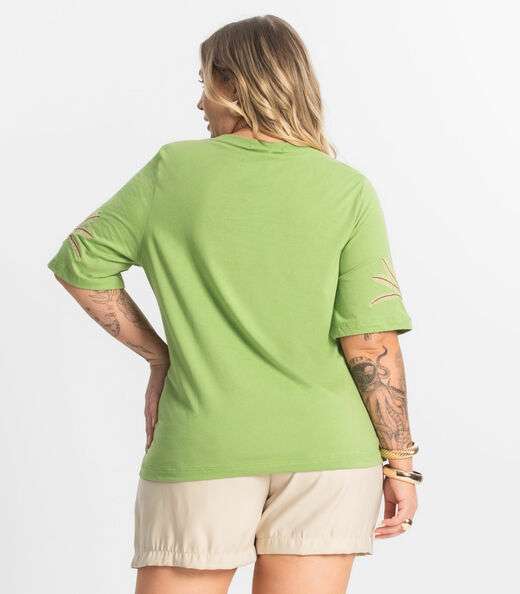 Blusa Feminina Manga Curta Secret Glam Verde