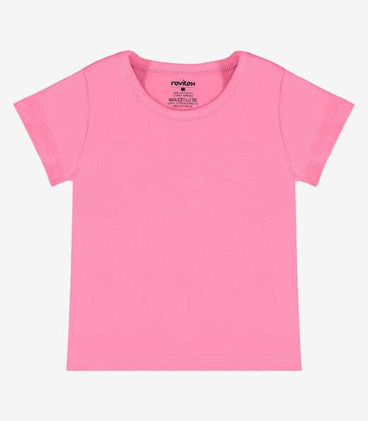 Blusa Básica Infantil Cotton Leve Rovi Kids Rosa