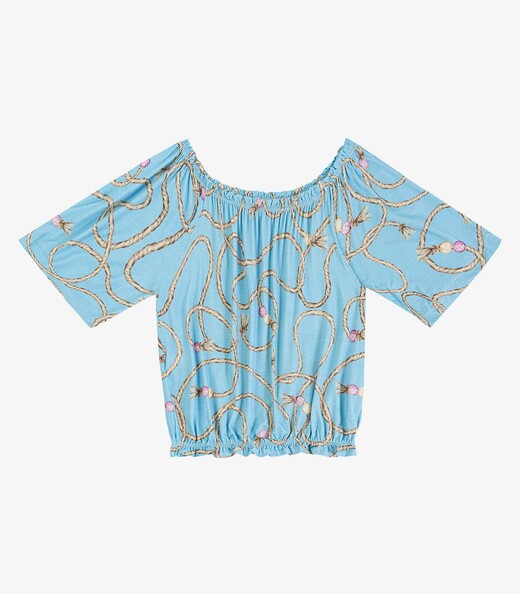 Blusa Feminina Ciganinha Infinita Cor Azul