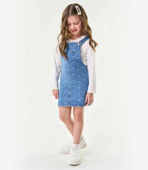 Salopete Infantil Jeans Trick Nick Azul