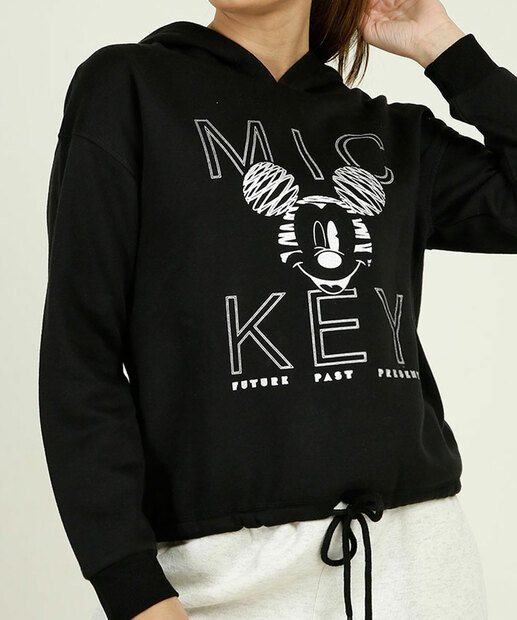 Blusão Feminino Moletom Mickey Capuz Disney