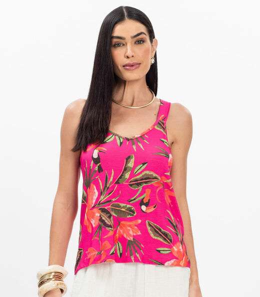 Regata Nadador Feminina Estampada Rovitex Rosa